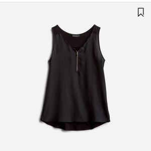 Fortune + Ivy mixed material scalloped blouse